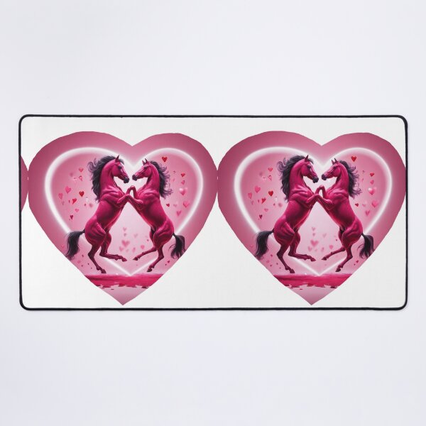 Item preview, Couple Pink Horses With Heart In Love designed and sold by BotunPeony.
