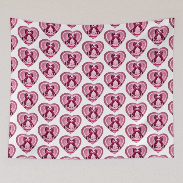 Item preview, Couple Pink Horses With Heart  In Love designed and sold by BotunPeony.