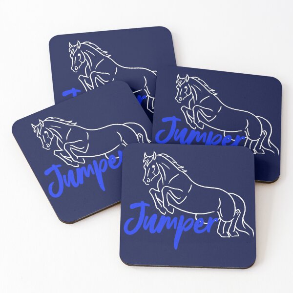 Item preview, Jumping White Horse Sketch with Blue Text designed and sold by DappledMoon.
