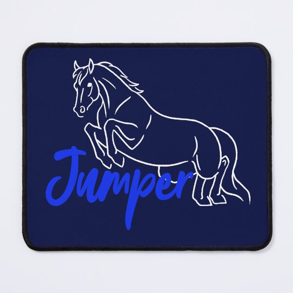 Item preview, Jumping White Horse Sketch with Blue Text designed and sold by DappledMoon.