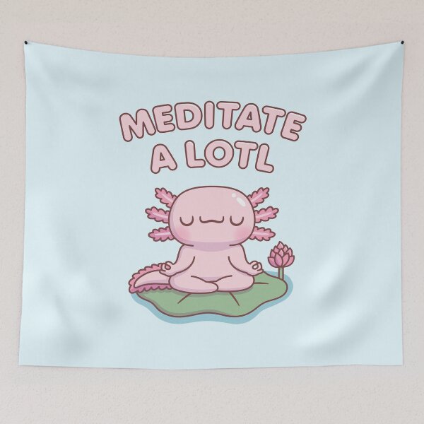 Item preview, Cute Axolotl Meditate A Lotl designed and sold by rustydoodle.