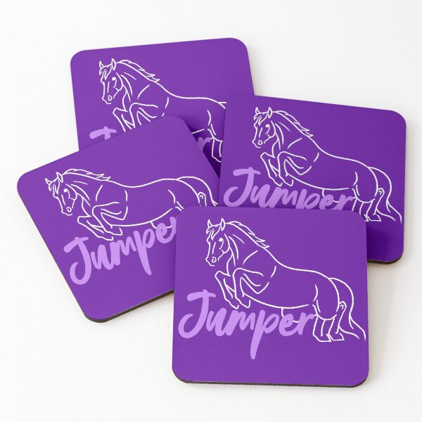 Item preview, White Jumping Horse Sketch with Lavender Text designed and sold by DappledMoon.