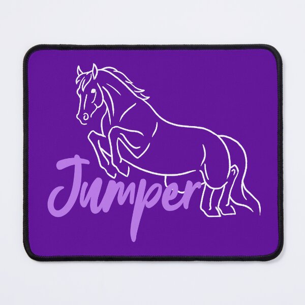 Item preview, White Jumping Horse Sketch with Lavender Text designed and sold by DappledMoon.