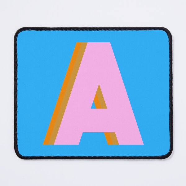 Item preview, Oversized Retro Monogram A Letter in Pink Blue and Orange designed and sold by JuneJournal.