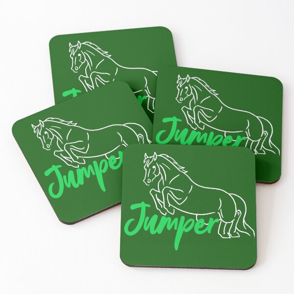 Item preview, White Jumping Horse Sketch with Lime Green Text designed and sold by DappledMoon.