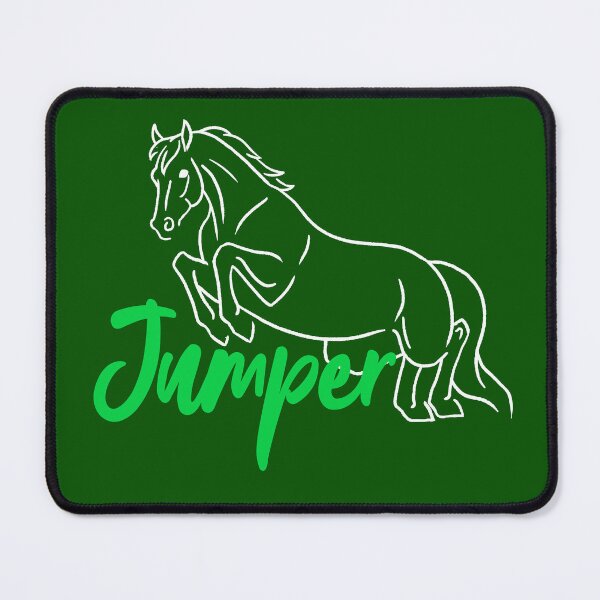 Item preview, White Jumping Horse Sketch with Lime Green Text designed and sold by DappledMoon.
