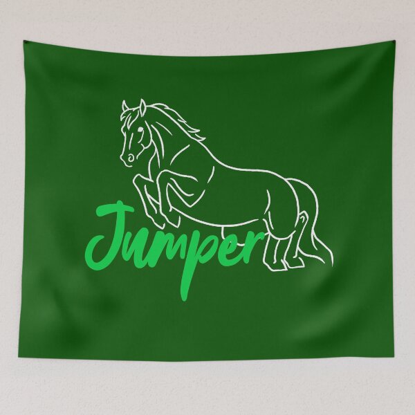 Item preview, White Jumping Horse Sketch with Lime Green Text designed and sold by DappledMoon.