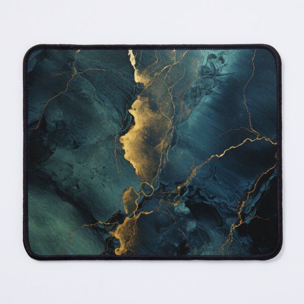 Item preview, Dynamic abstract unique marble design blue gold 2 designed and sold by GoKindCreations.