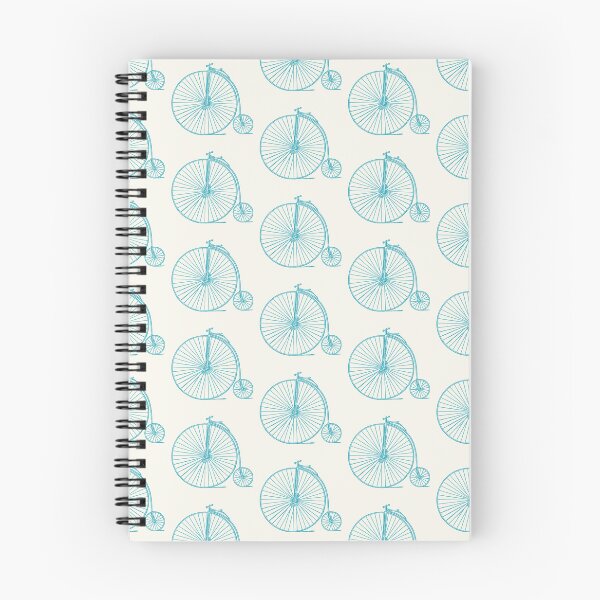 Artikelvorschau, Vintage Penny-Farthing-Einradmuster in Blau entworfen und verkauft von JuneJournal.