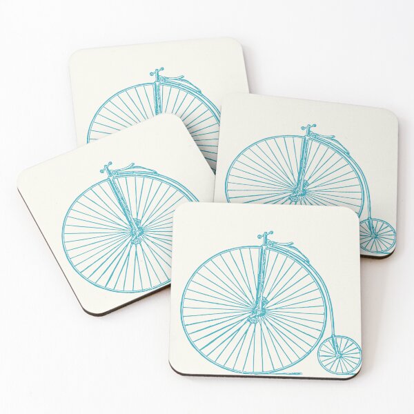 Item preview, Vintage Penny Farthing Unicycle Pattern in Blue designed and sold by JuneJournal.