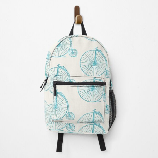 Item preview, Vintage Penny Farthing Unicycle Pattern in Blue designed and sold by JuneJournal.