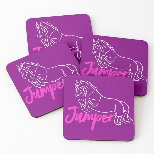 Item preview, White Jumping Horse Sketch with Hot Pink Text designed and sold by DappledMoon.