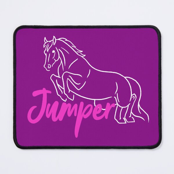 Item preview, White Jumping Horse Sketch with Hot Pink Text designed and sold by DappledMoon.