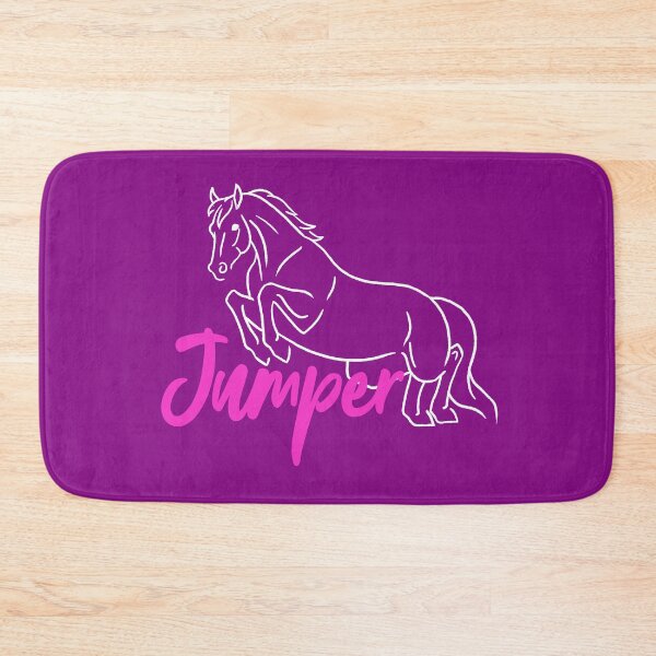 Item preview, White Jumping Horse Sketch with Hot Pink Text designed and sold by DappledMoon.