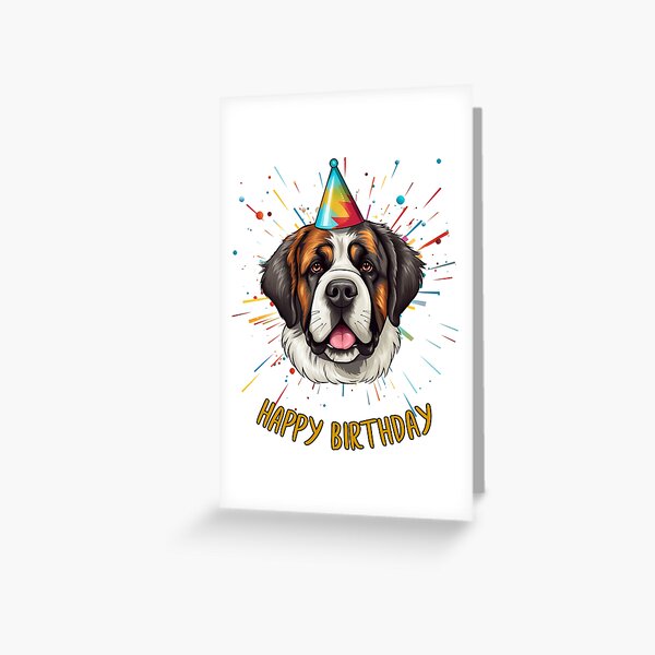 Item preview, Birthday Saint Bernard Dog  - Happy Birthday! designed and sold by wotsthis.