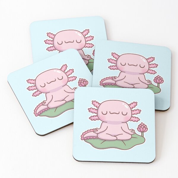 Item preview, Cute Axolotl Meditating On Lotus Leaf designed and sold by rustydoodle.