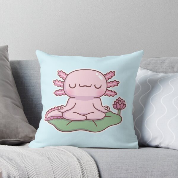 Item preview, Cute Axolotl Meditating On Lotus Leaf designed and sold by rustydoodle.