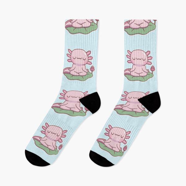 Item preview, Cute Axolotl Meditating On Lotus Leaf designed and sold by rustydoodle.
