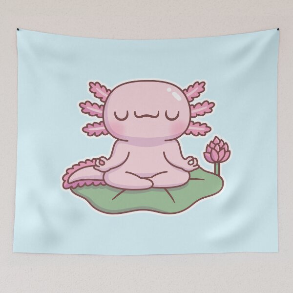 Item preview, Cute Axolotl Meditating On Lotus Leaf designed and sold by rustydoodle.