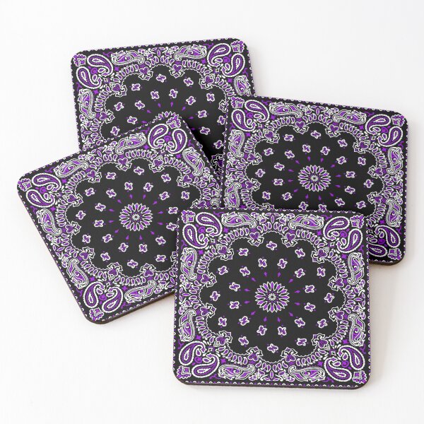 Item preview, Classic Paisley Bandana, Black and Purple designed and sold by ravenxous.