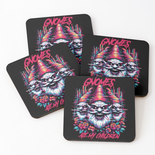 Item preview, Gnomes ate my children - synthwave cyberpunk designed and sold by GlitchGrotesque.