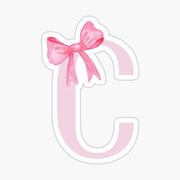 Item preview, pink letter c with pink bow sticker designed and sold by BetterWithStix.
