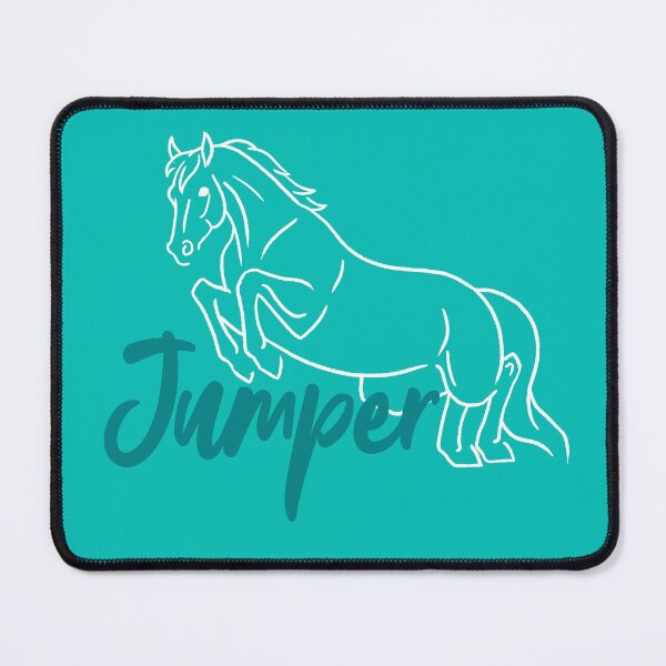 Item preview, Jumping White Horse Sketch with Teal Text designed and sold by DappledMoon.