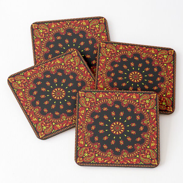 Item preview, Classic Paisley Bandana, Black, Yellow and Red designed and sold by ravenxous.