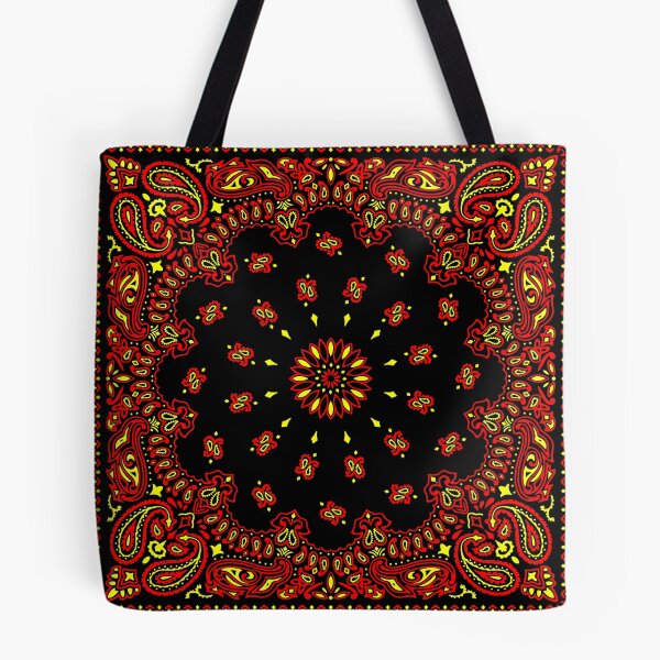 Item preview, Classic Paisley Bandana, Black, Yellow and Red designed and sold by ravenxous.