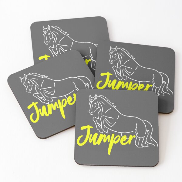 Item preview, White Jumping Horse Sketch with Yellow Text designed and sold by DappledMoon.