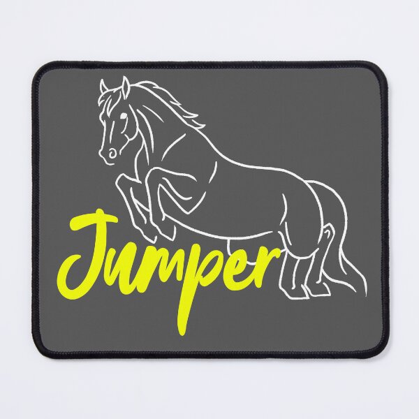 Item preview, White Jumping Horse Sketch with Yellow Text designed and sold by DappledMoon.