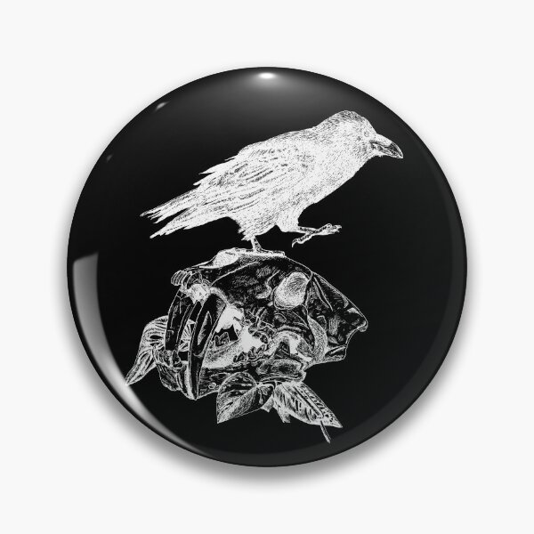 Item preview, Raven on top of Saber Toothed Cat Skull designed and sold by Moon Dog Art.