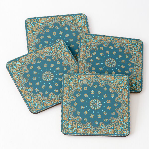 Item preview, Classic Paisley Bandana, Blue and Orange designed and sold by ravenxous.