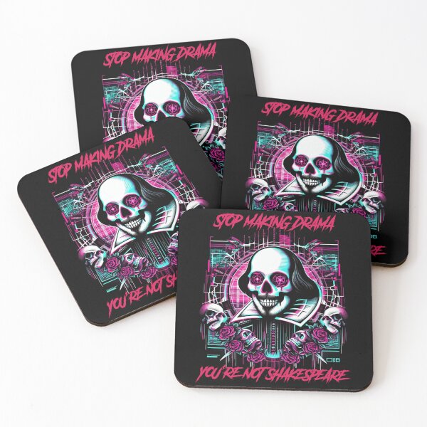 Item preview, Stop making drama you’re not Shakespeare - synthwave cyberpunk designed and sold by GlitchGrotesque.