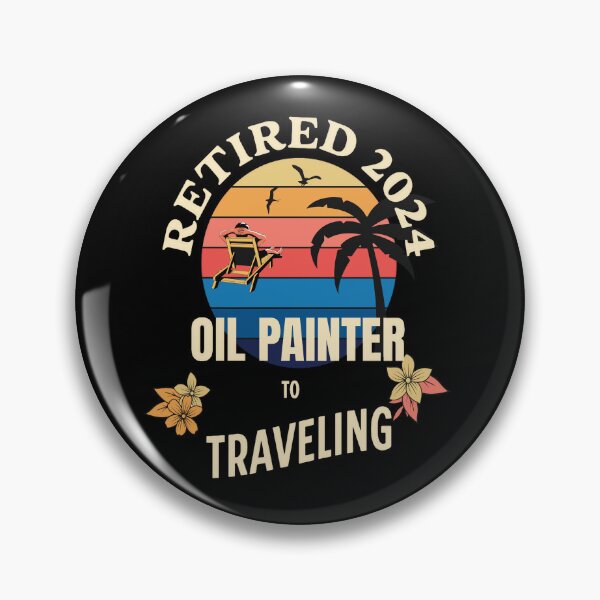 Item preview, Retired Oil Painter 2024. Tropical Sunset Retirement Vibes Design designed and sold by johnharry3.