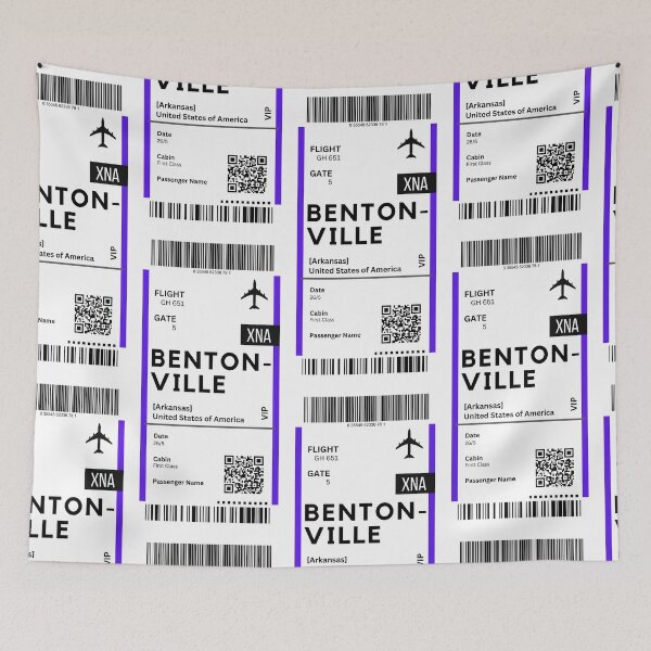 Item preview, Bentonville, Arkansas USA Airplane Boarding Pass designed and sold by RoamInk.