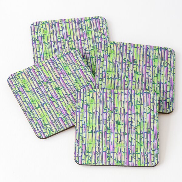 Item preview, Abstract Pink and Green Bamboo Pattern designed and sold by calibrit.