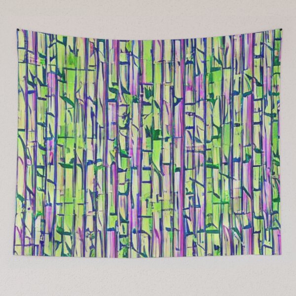 Item preview, Abstract Pink and Green Bamboo Pattern designed and sold by calibrit.