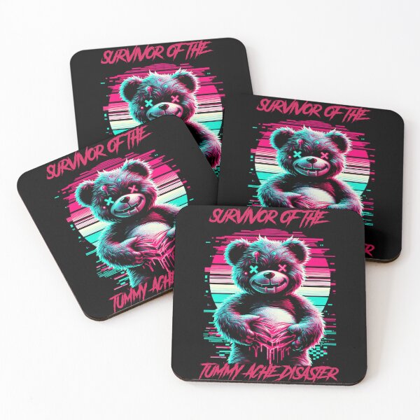 Item preview, Survivor of the tummy ache disaster - synthwave cyberpunk designed and sold by GlitchGrotesque.