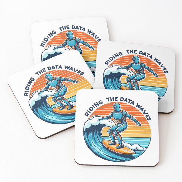 Item preview, Surfer Robot: Riding the Data Waves designed and sold by Dungeon-Depot.