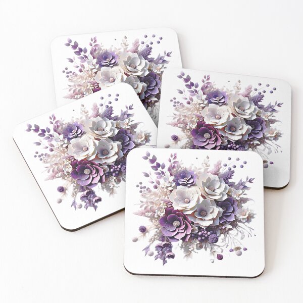 Item preview, 3D purple flowers.  designed and sold by veroniss.