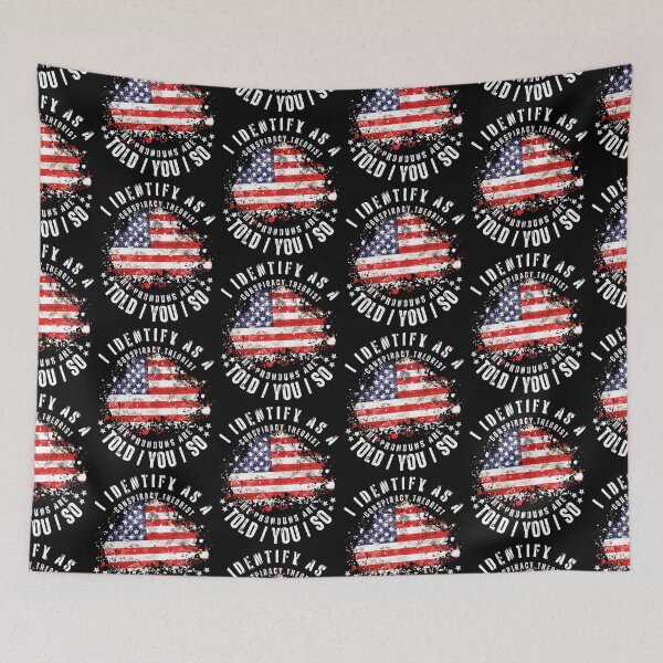 Item preview, I Identify Conspiracy Theorist Funny Gift US Flag designed and sold by Jungle Hub.