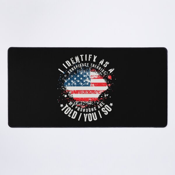 Item preview, I Identify Conspiracy Theorist Sarcastic US Flag designed and sold by Jungle Hub.