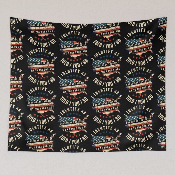 Item preview, I Identify Conspiracy Theorist Sarcastic USA Flag designed and sold by Jungle Hub.