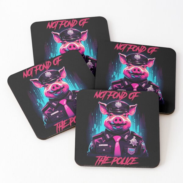 Item preview, Not fond of the police - synthwave cyberpunk designed and sold by GlitchGrotesque.