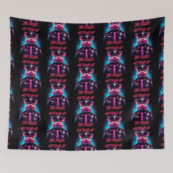 Item preview, Not fond of the police - synthwave cyberpunk designed and sold by GlitchGrotesque.
