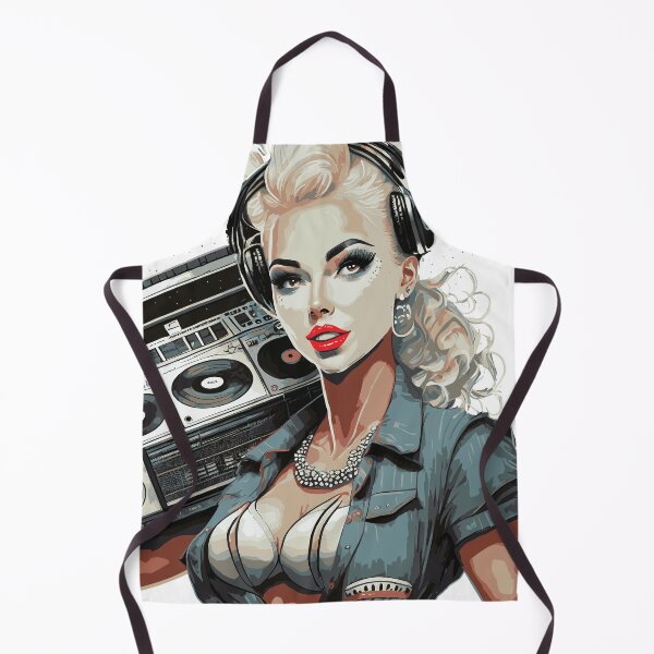 Item preview, Modern pin-up girl with a boombox designed and sold by Boogeyman Bill.