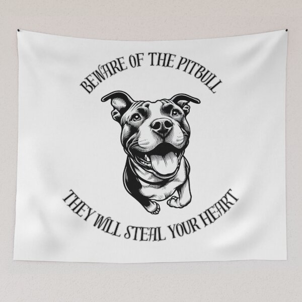 Item preview, Beware of the Pitbull they will steal your heart quote designed and sold by AssortedWonders.