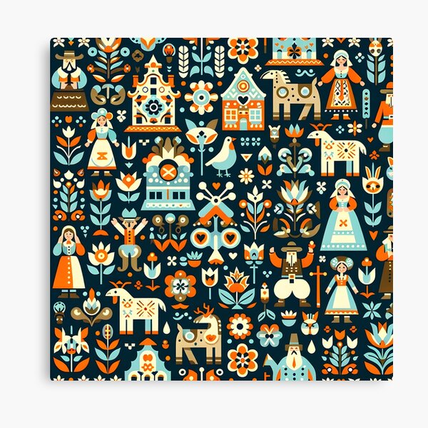 Swedish Folk Art Canvas Prints for Sale | Redbubble