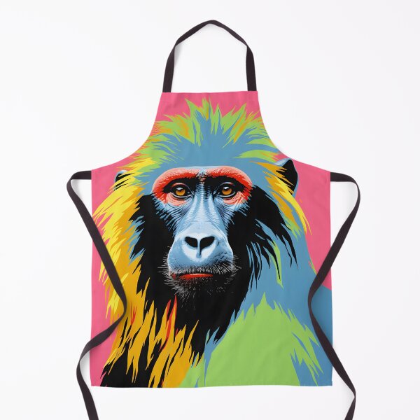 Item preview, Olive Baboon portraits art. animal colorful. Animal throw pillow.  designed and sold by formform.